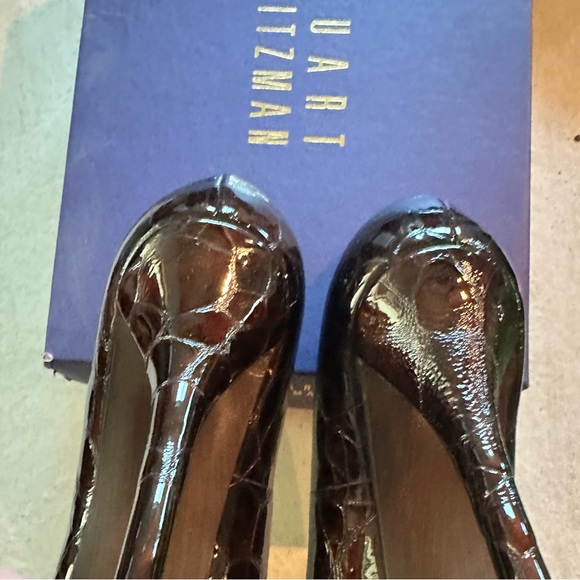 12  New Stuart Weitzman Brown Orinoco Croco Fever Stilettos - Picture 8 of 9